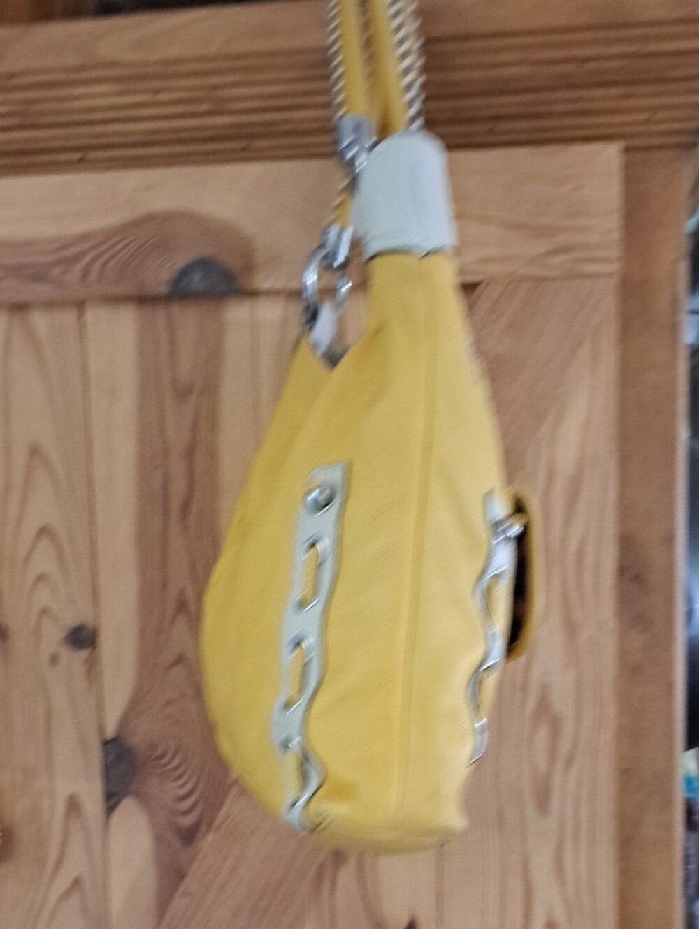 Hand Painted Yellow Floral Women’s Shoulder Bag - Picture 5 of 17